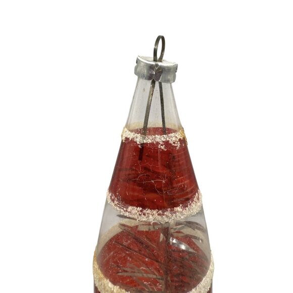 Vintage LANISSA Unsilvered Teardrop Tinsel Mica Christmas Ornaments 6” - Picture 4 of 9